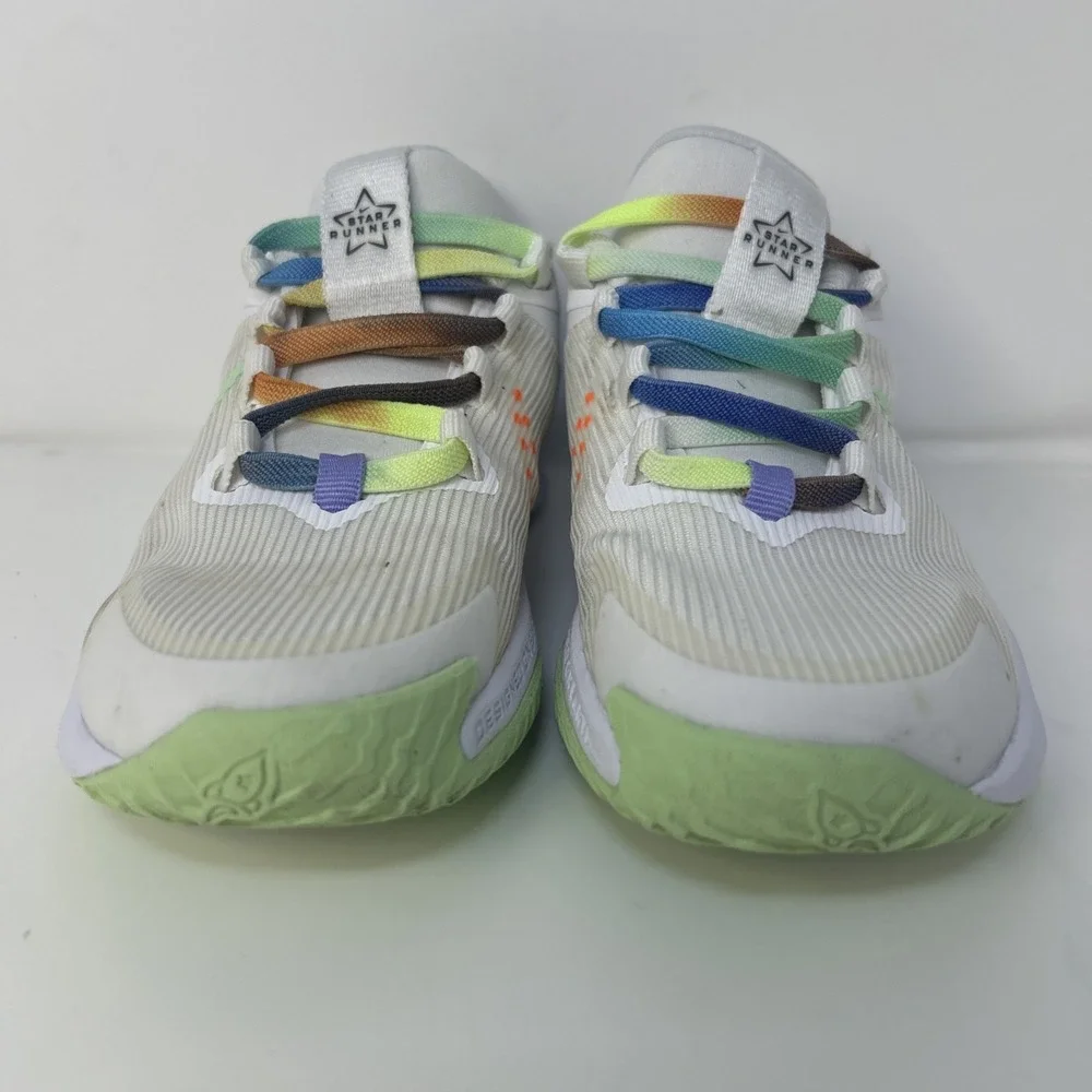 Nike Star Runner 4 Next Nature SE Kids Size 12C White Rainbow‎ Laces FN4980-100